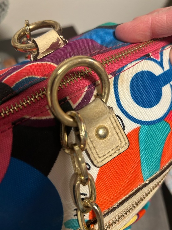 📍AS IS PROJECT! Coach Poppy Signature Large Tote Bag No Offers - Picture 8 of 16